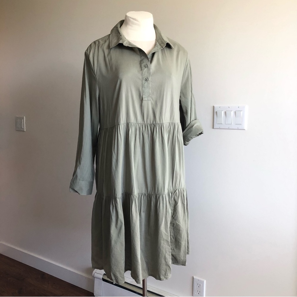 George Sage Green Tiered Dress